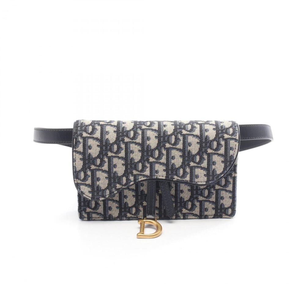 Christian Dior Dior Saddle Saddle Bag Oblique Waist Body Handbag Canvas Leath...